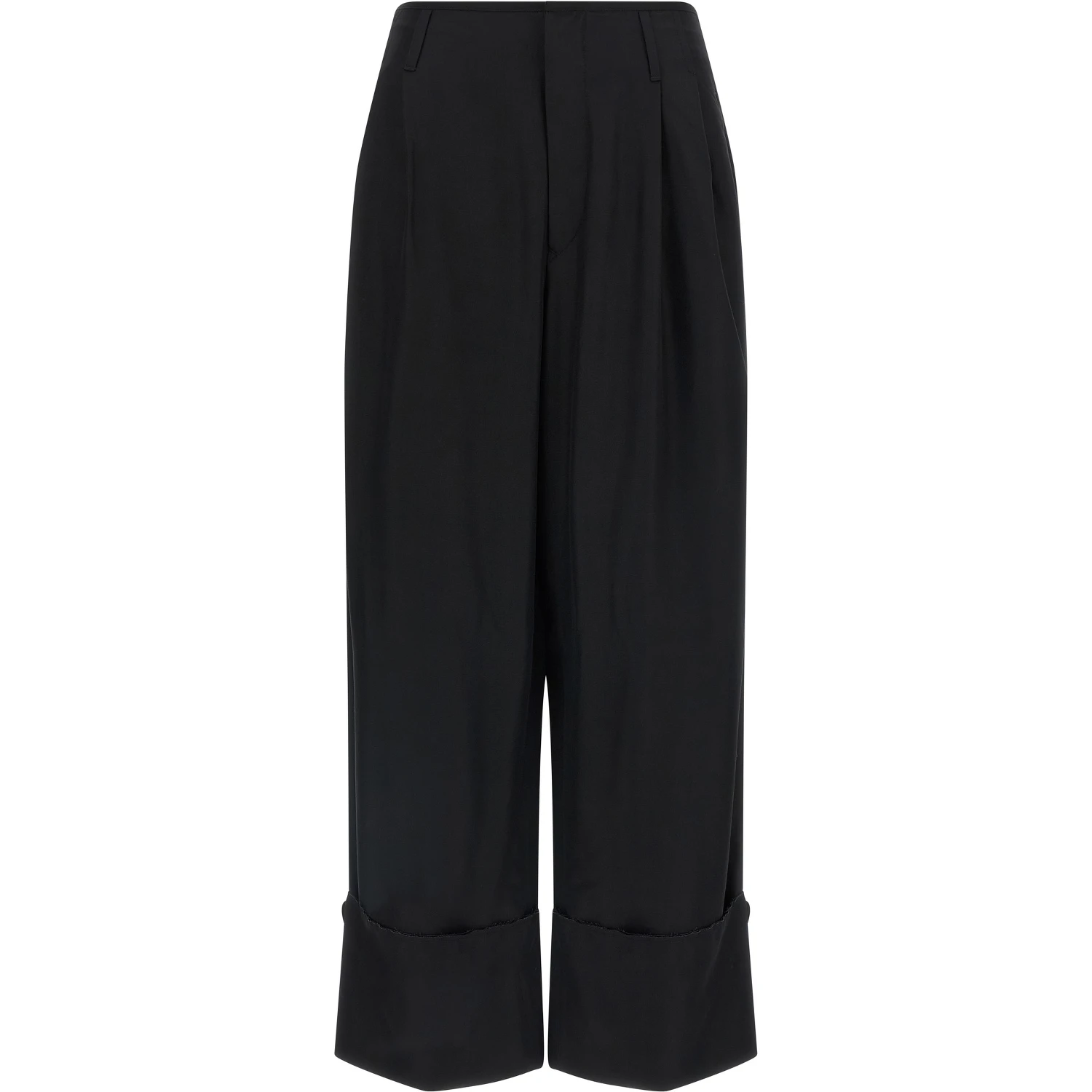 Black Viscose Casual Pants