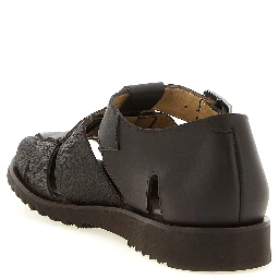 Brown Calfskin Flat Sandals