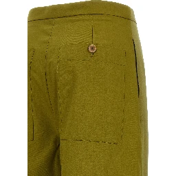 Bicolor Silk Casual Pants