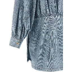 Blue Cotton Short Dress