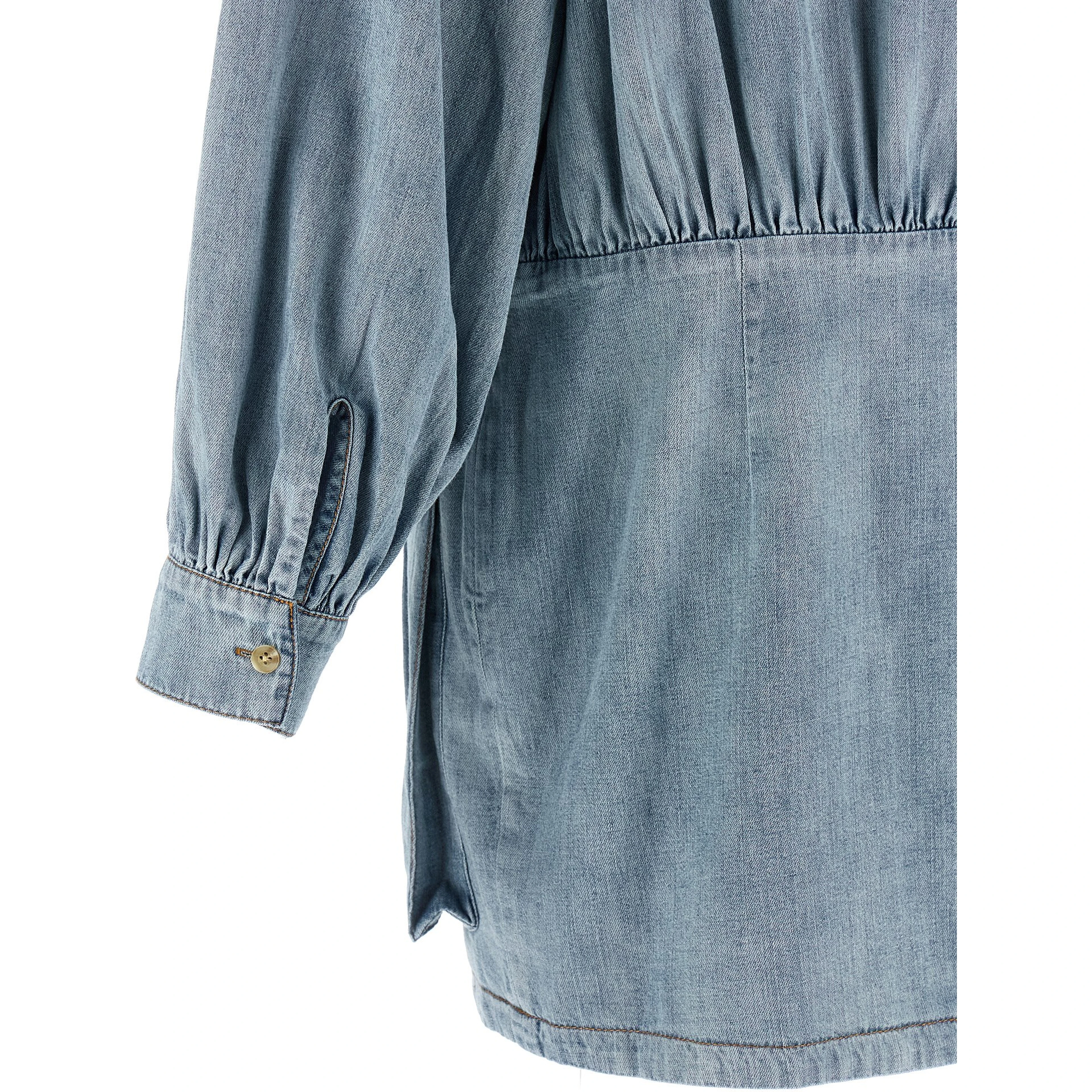 Blue Cotton Short Dress