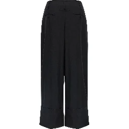 Black Viscose Casual Pants