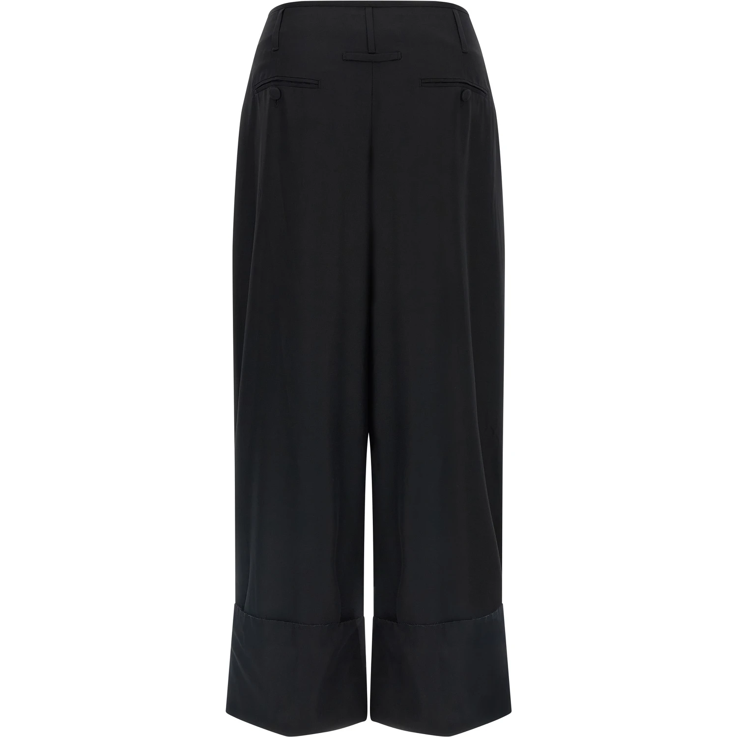Black Viscose Casual Pants