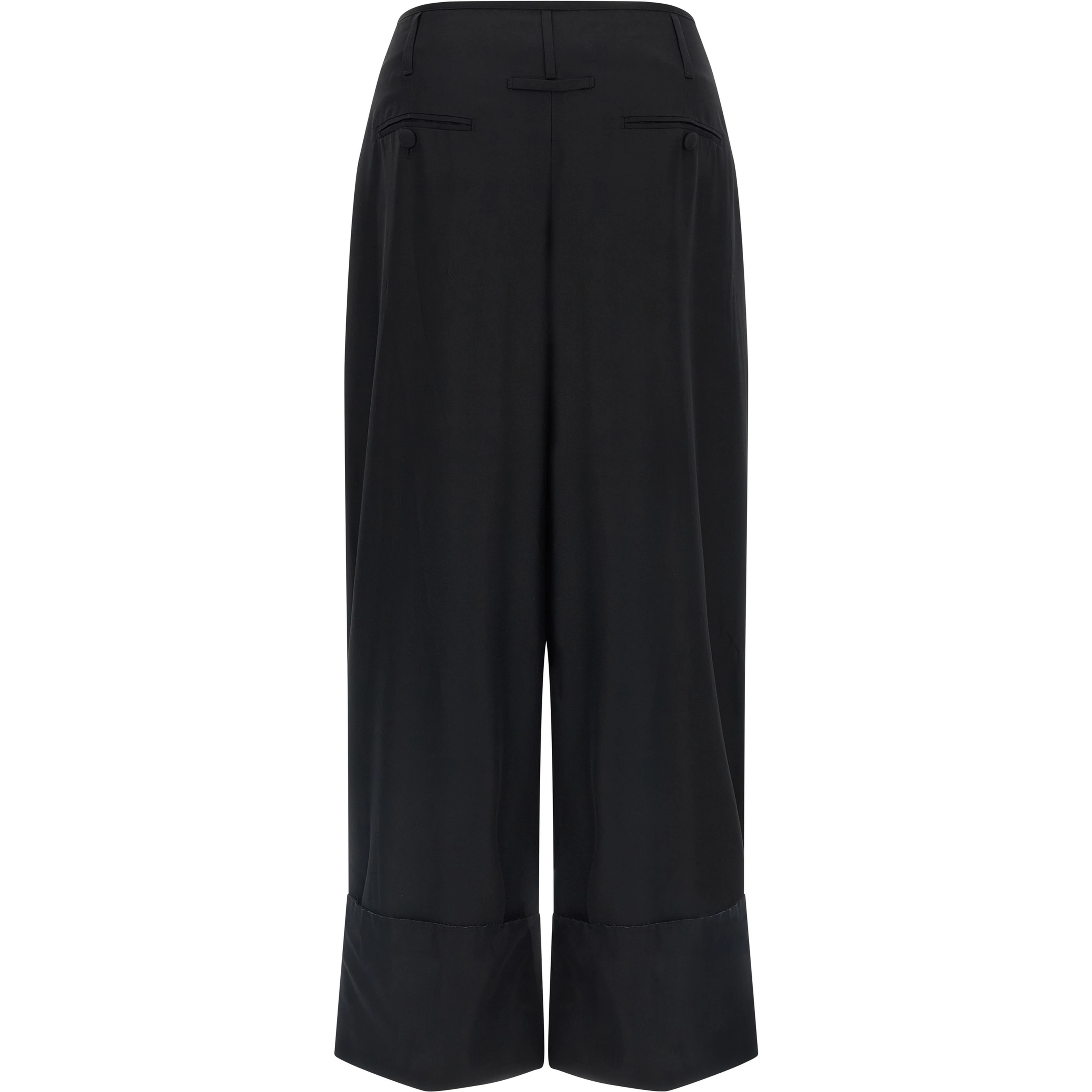 Black Viscose Casual Pants