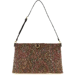 Brown Cotton Clutch Bag