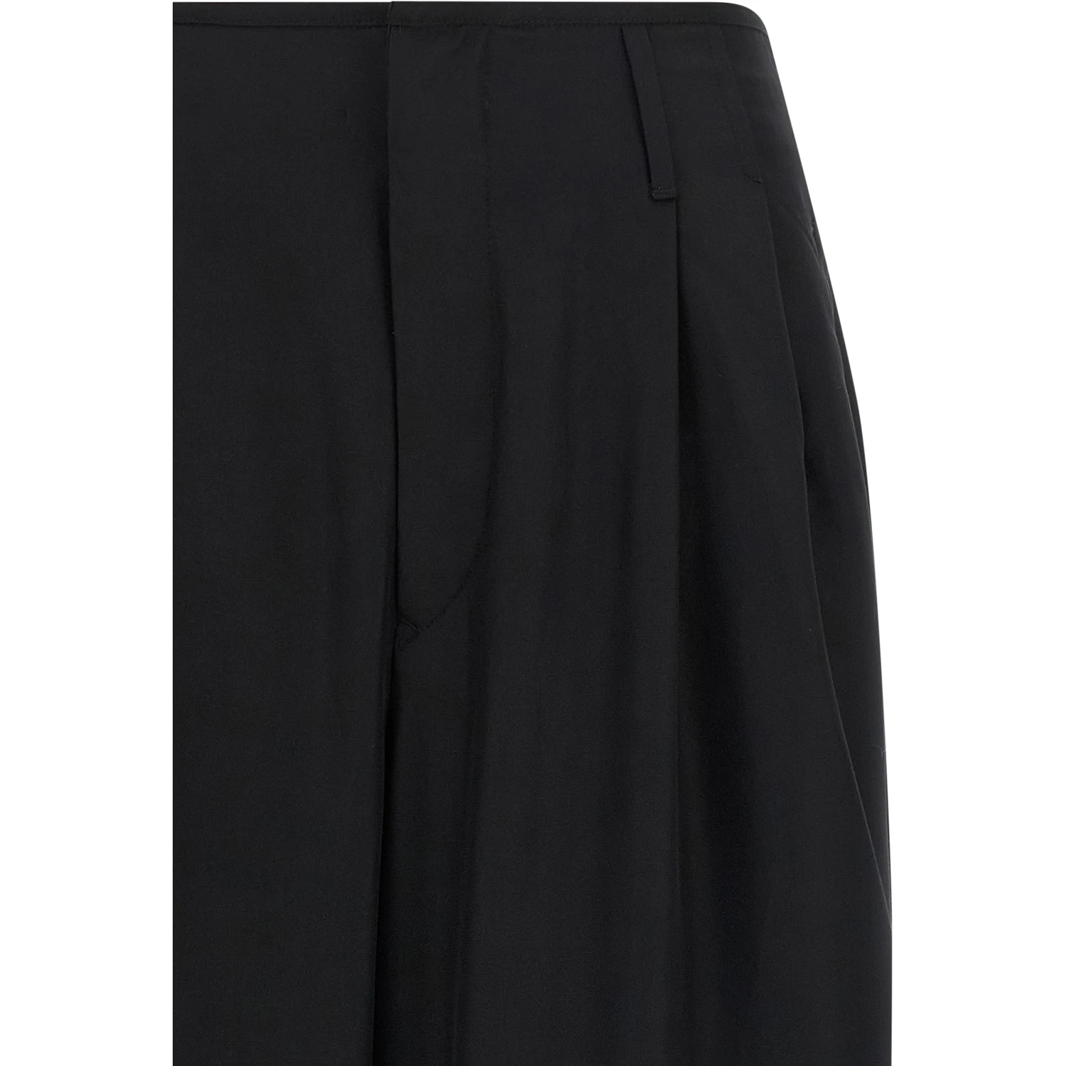Black Viscose Casual Pants