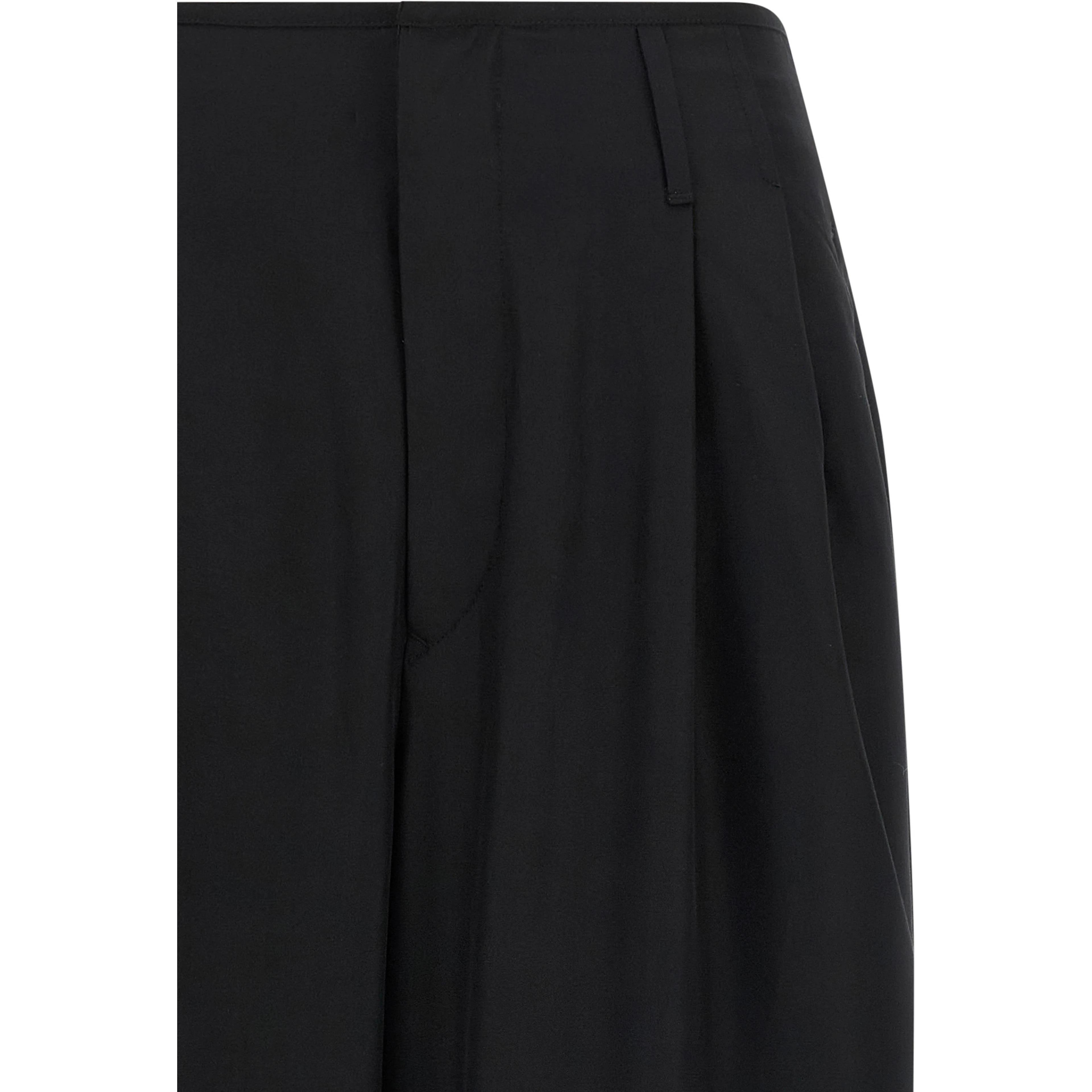 Black Viscose Casual Pants