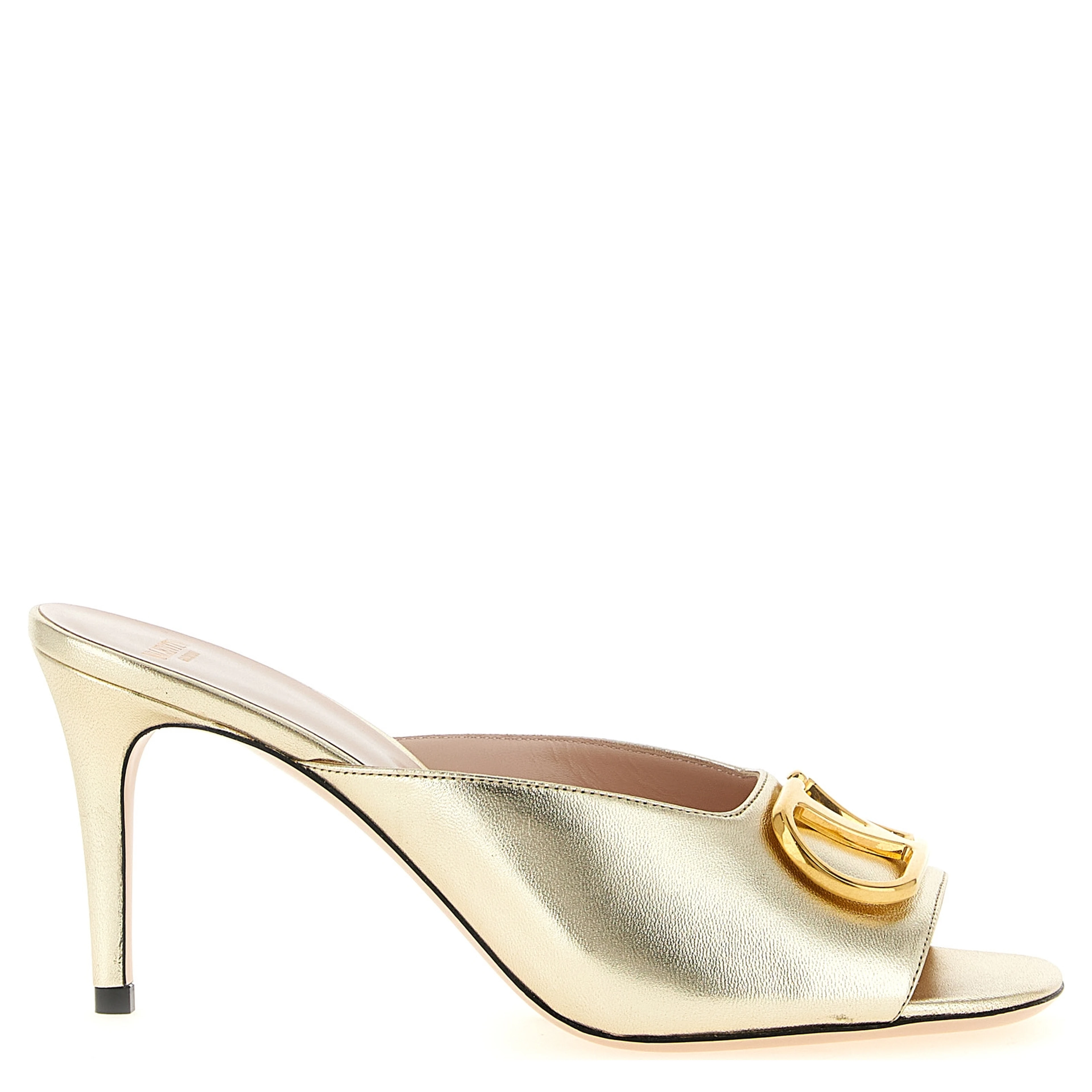 Gold Goatskin Stiletto Heel Sandals