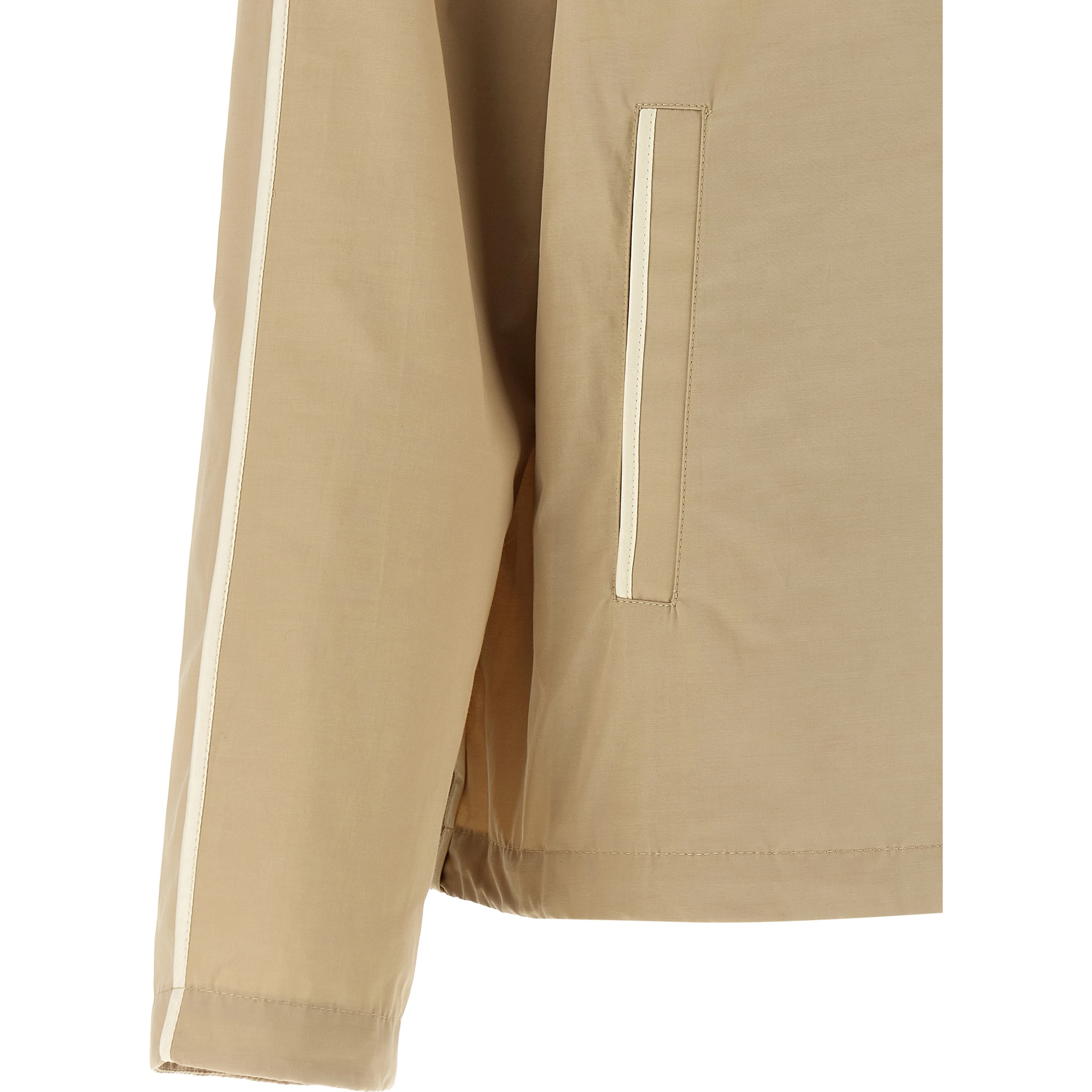 Beige Polyester Shell Jacket