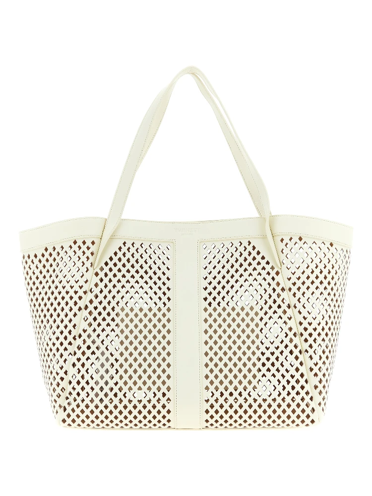 White Leather Tote Bag