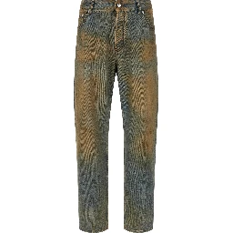 Multicolor Cotton Straight-Leg Jeans