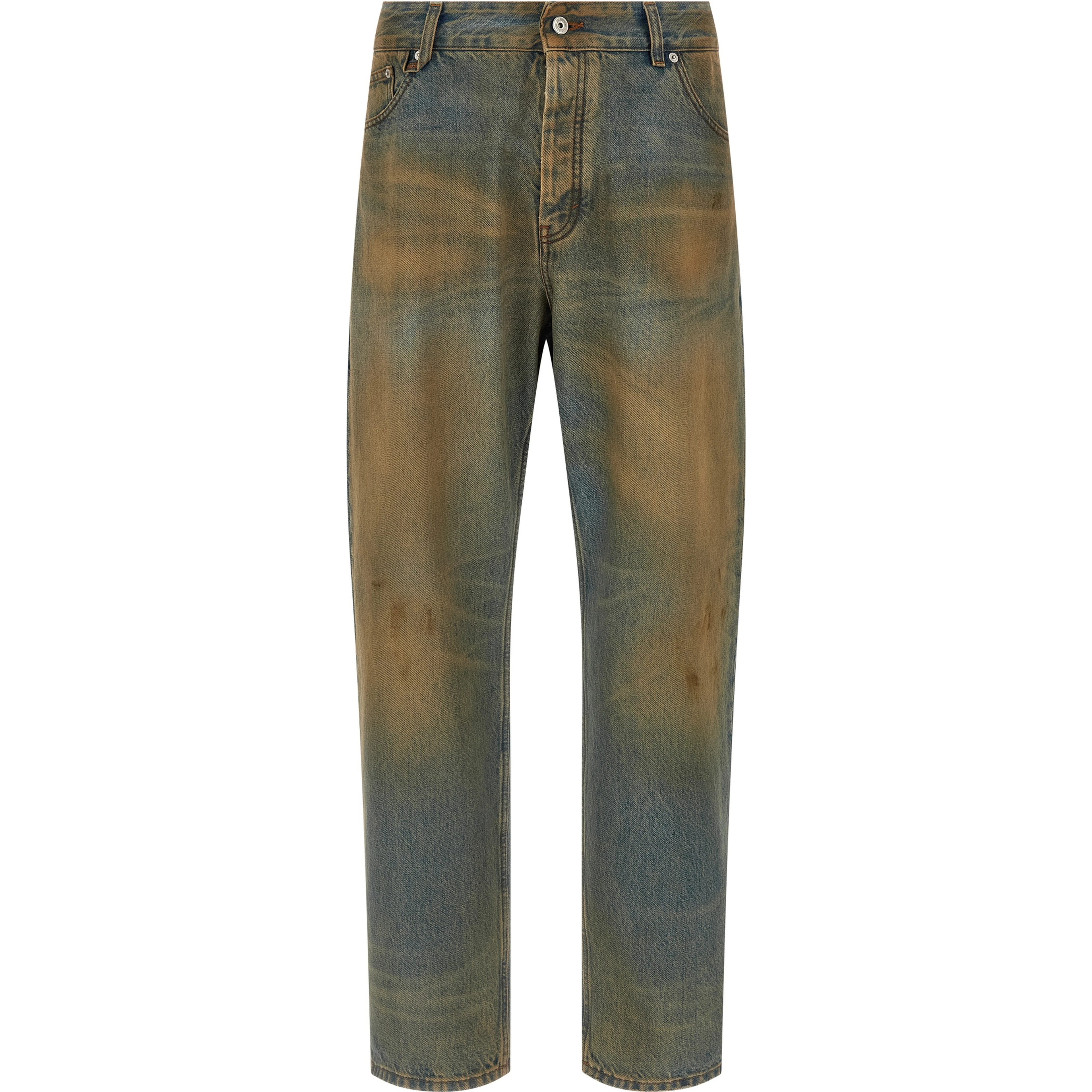 Multicolor Cotton Straight-Leg Jeans