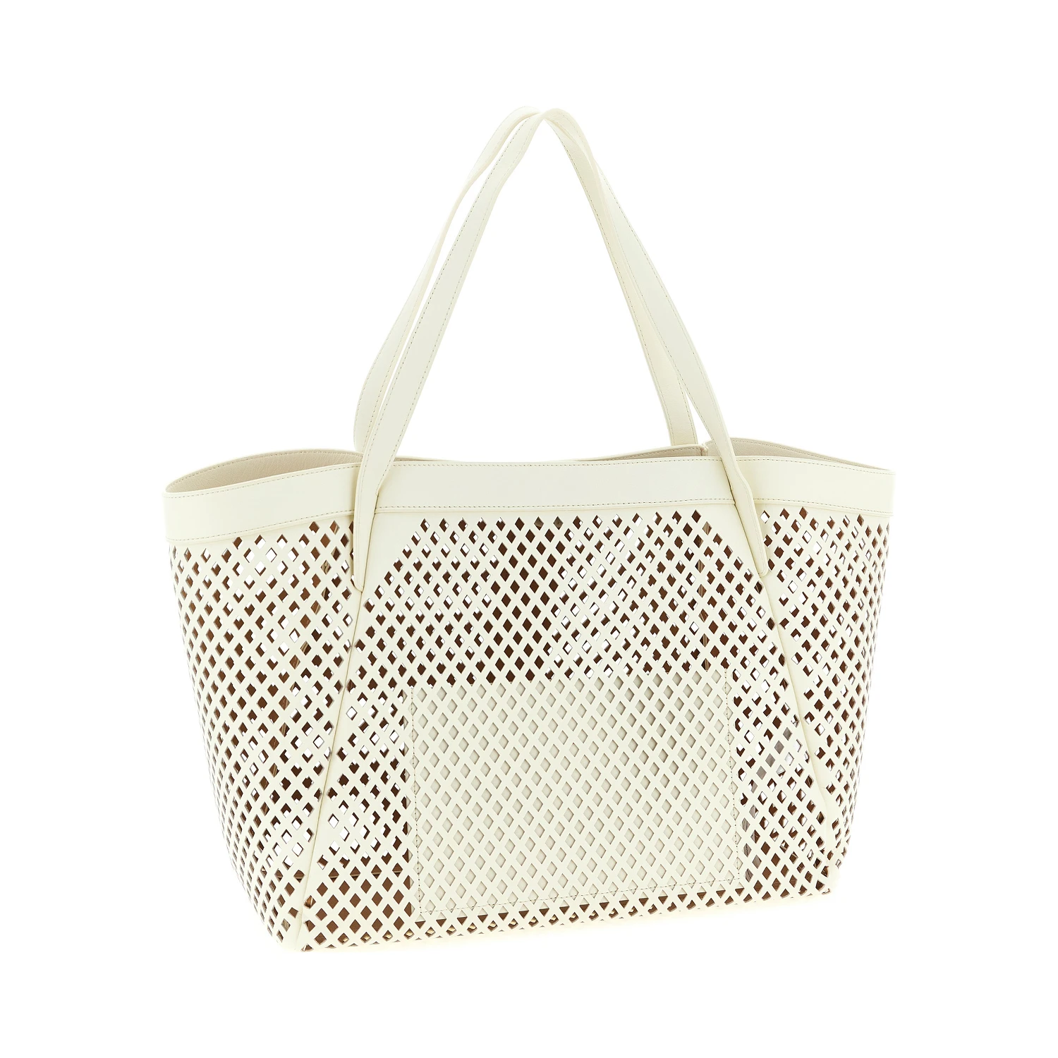 White Leather Tote Bag