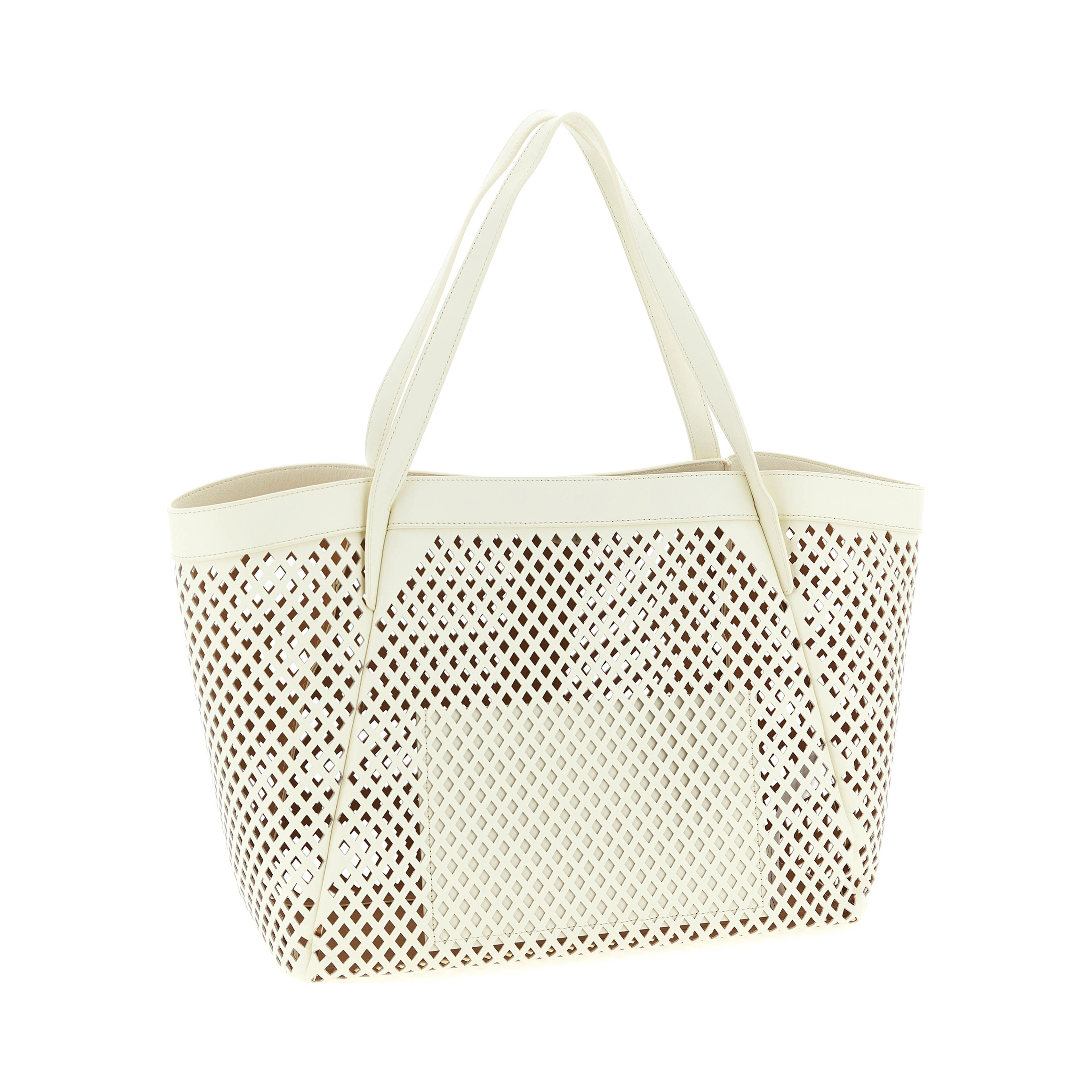 White Leather Tote Bag