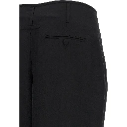 Black Viscose Casual Pants
