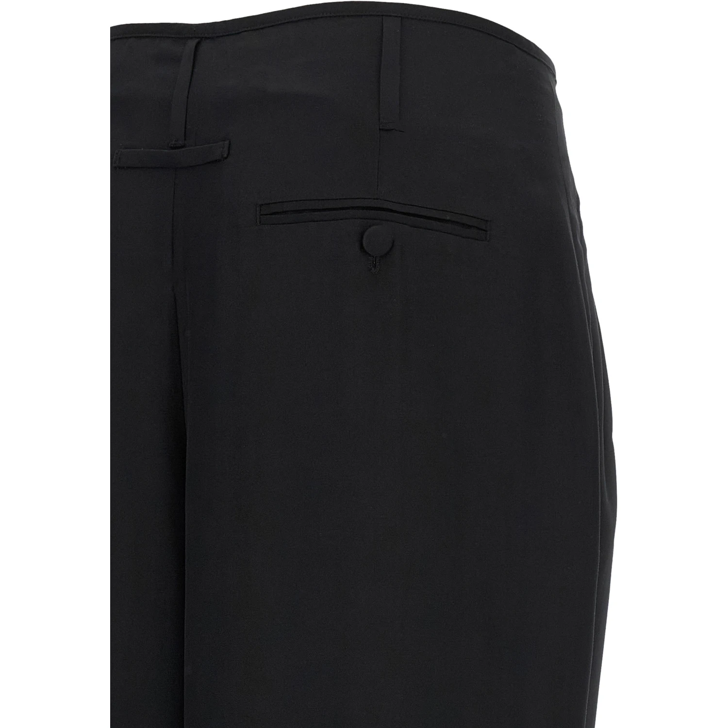 Black Viscose Casual Pants