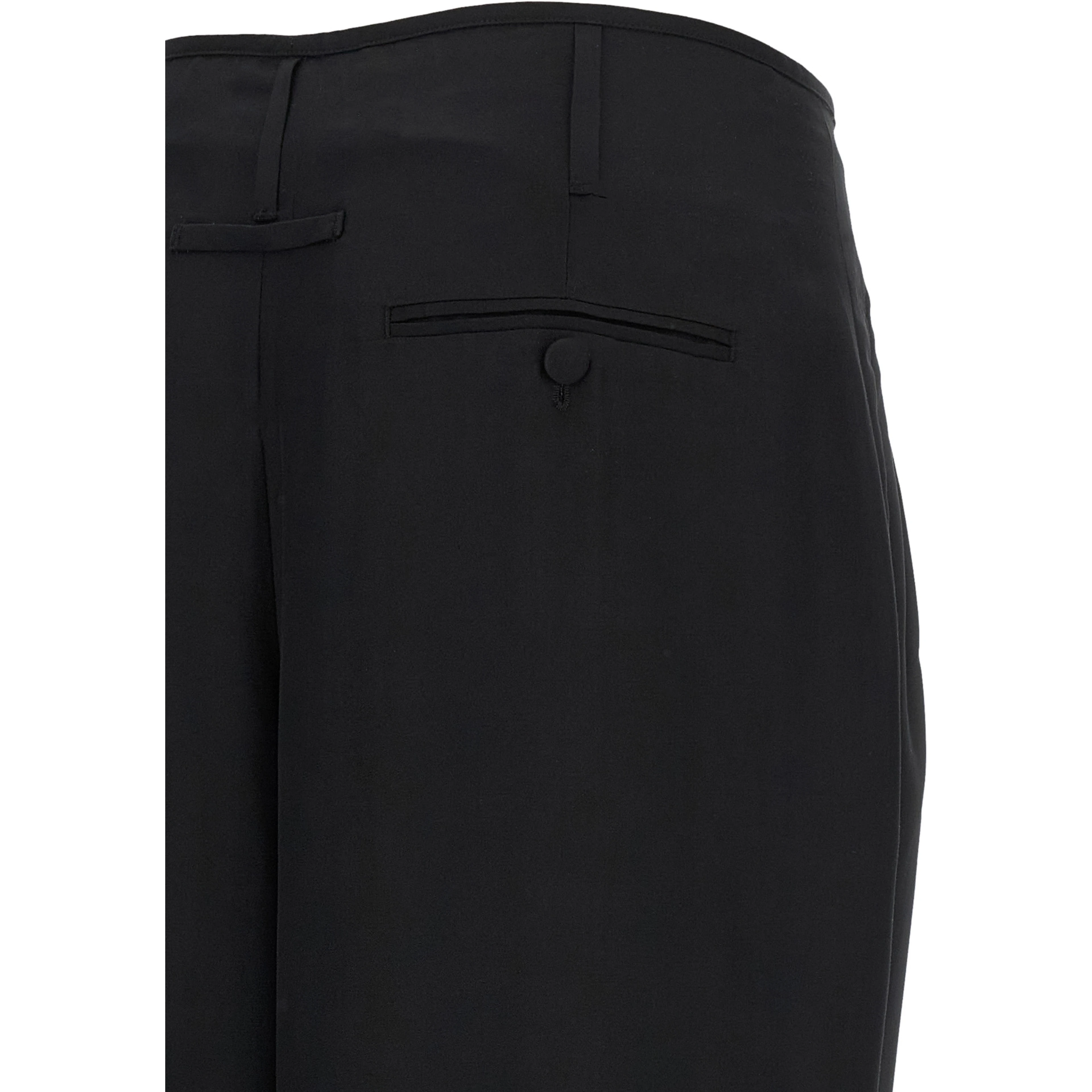 Black Viscose Casual Pants
