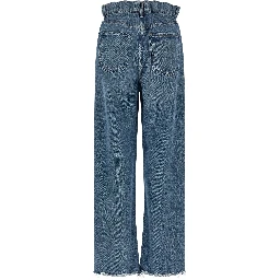 Blue Cotton Straight-Leg Jeans