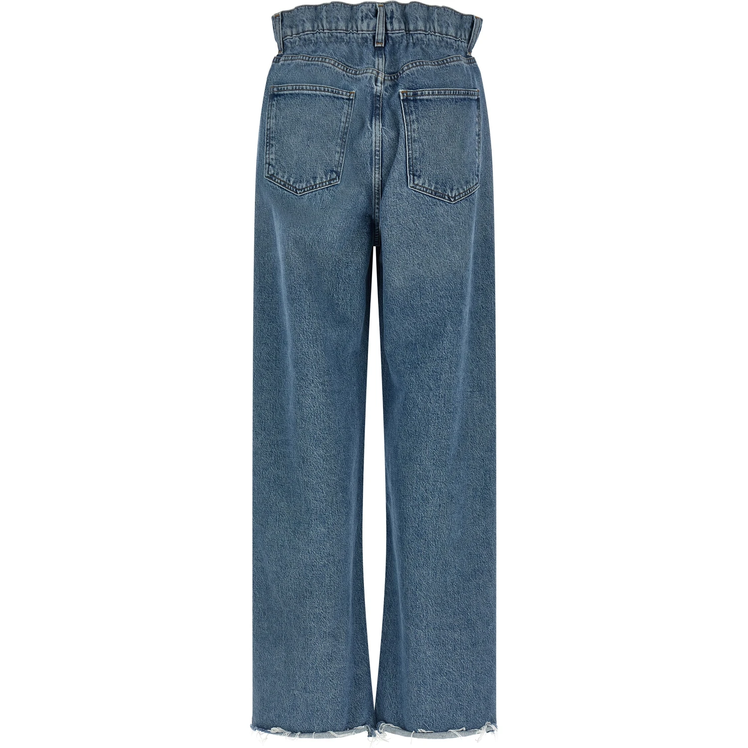 Blue Cotton Straight-Leg Jeans