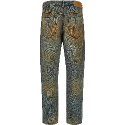 Multicolor Cotton Straight-Leg Jeans