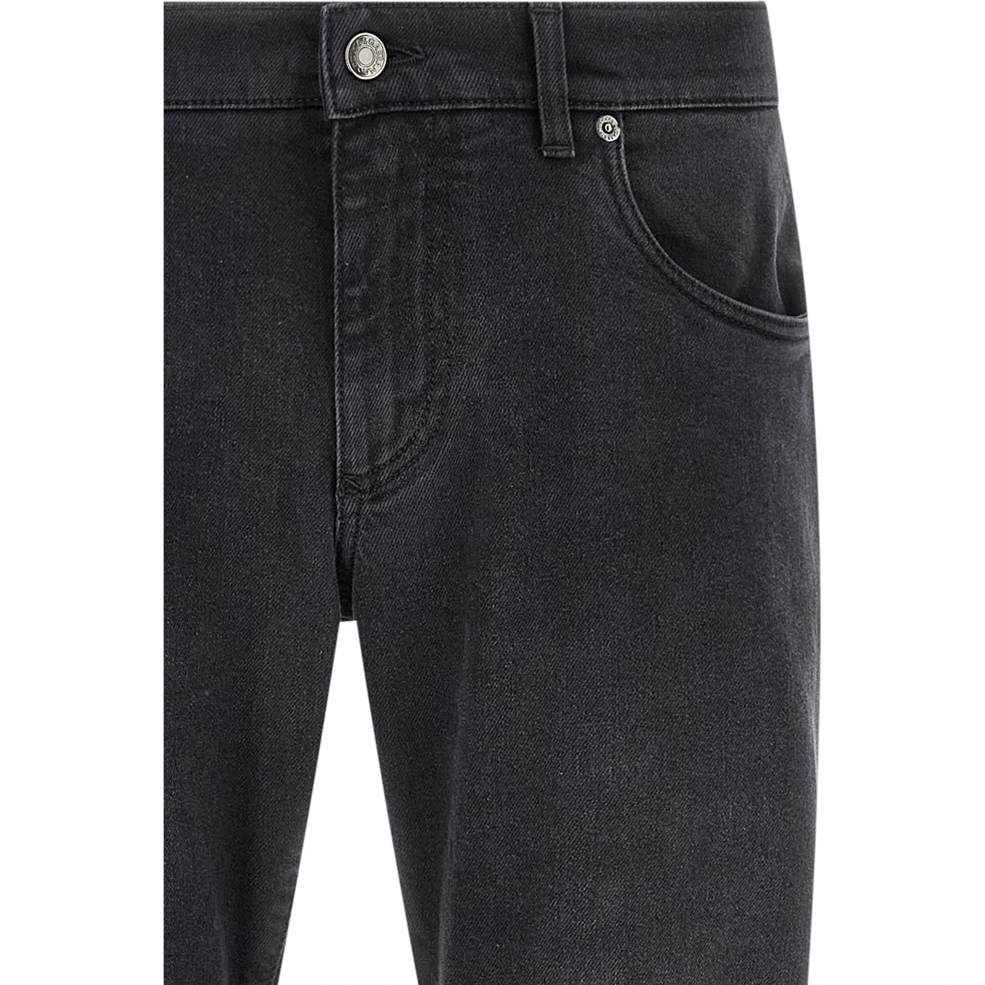 Black Cotton Straight-Leg Jeans