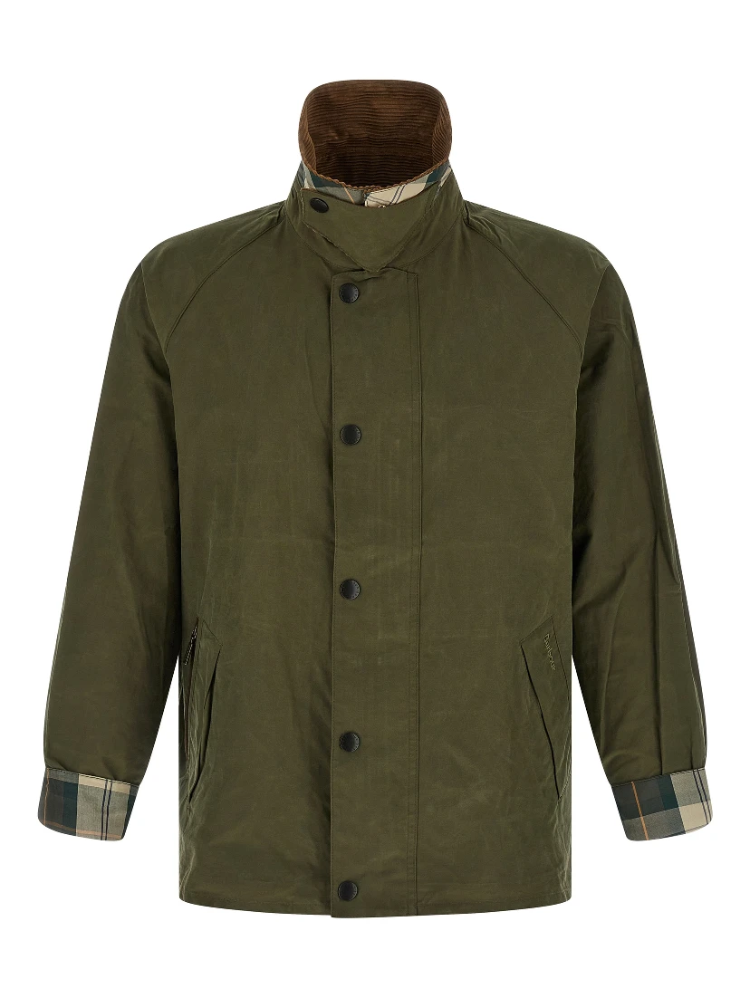 Bicolor Cotton Full-Length Jacket