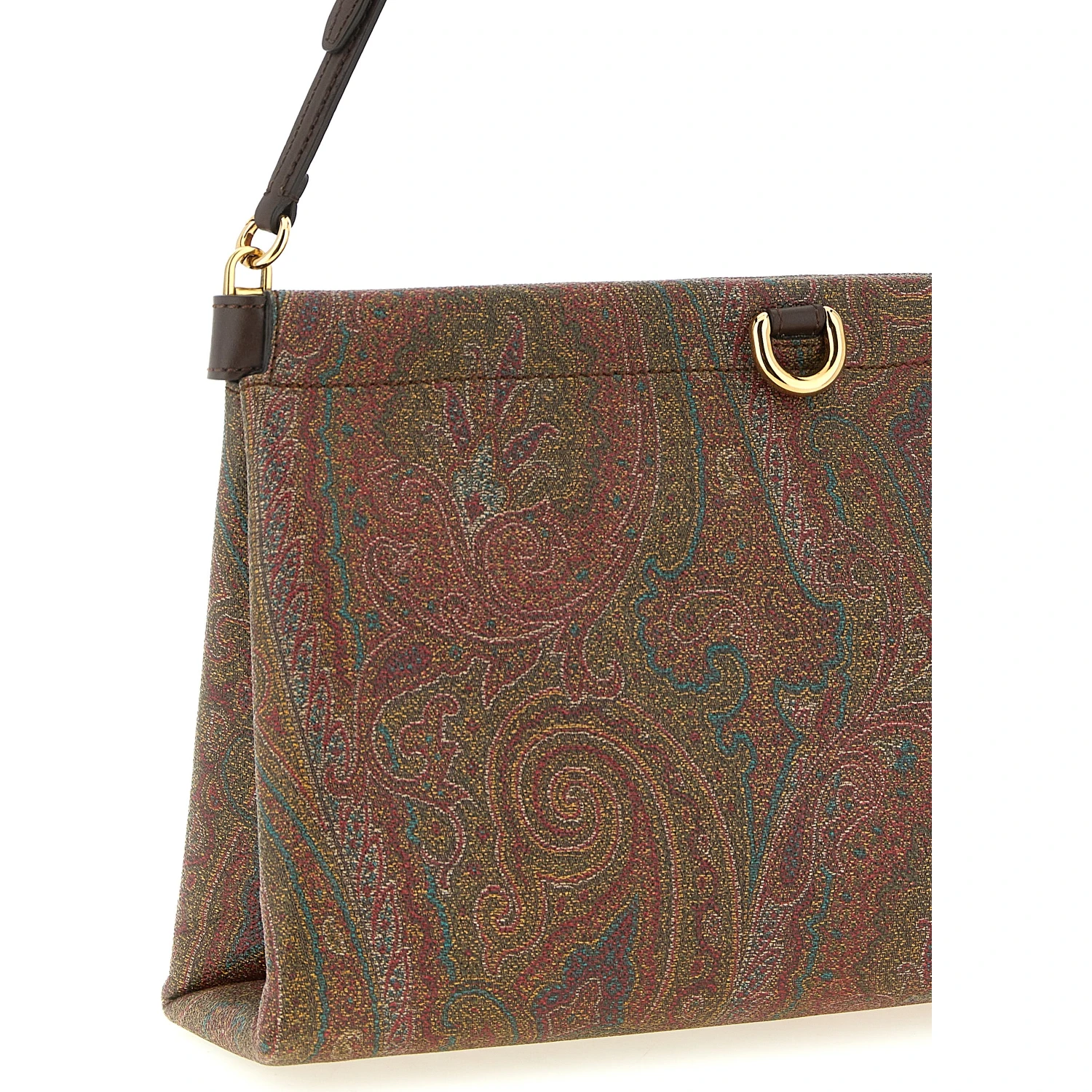 Brown Cotton Clutch Bag