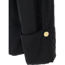 Black Viscose Casual Pants
