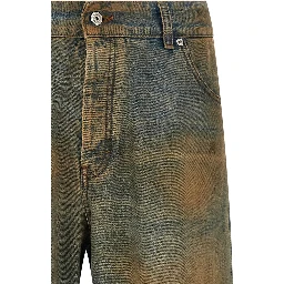 Multicolor Cotton Straight-Leg Jeans