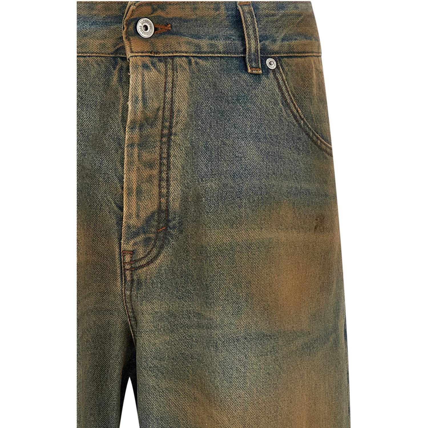Multicolor Cotton Straight-Leg Jeans