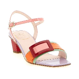 Multicolor Calfskin Stiletto Heel Sandals