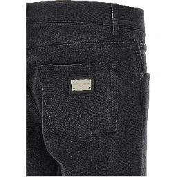 Black Cotton Straight-Leg Jeans