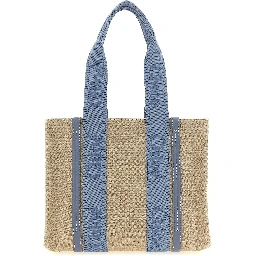 Blue Linen Tote Bag
