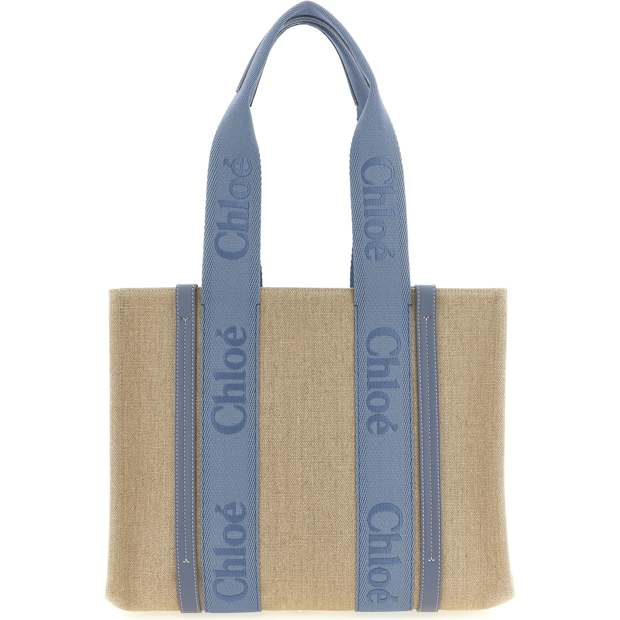 Blue Linen Tote Bag