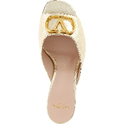 Gold Goatskin Stiletto Heel Sandals