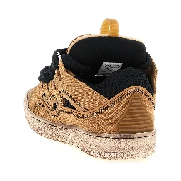Brown Cotton Chunky Sneakers