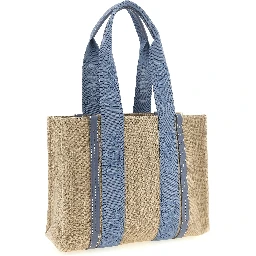Blue Linen Tote Bag