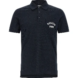 Blue Cotton Polo Shirt