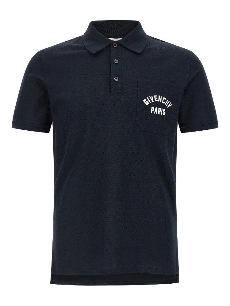 Blue Cotton Polo Shirt