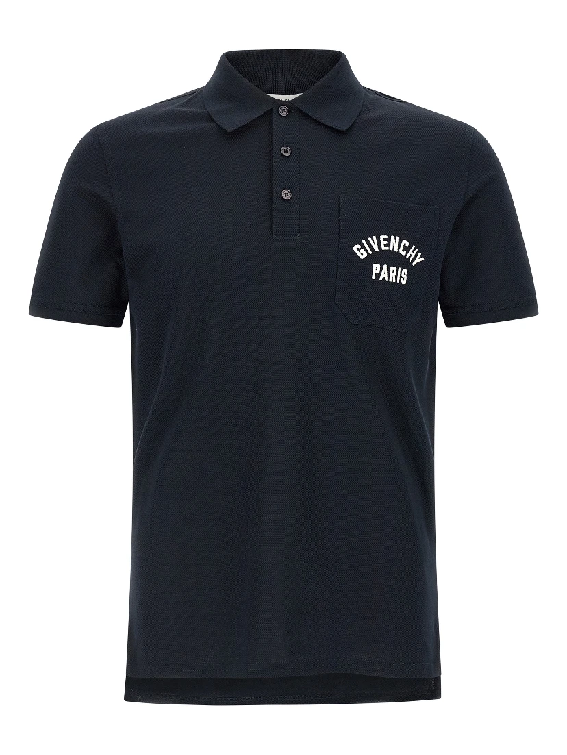 Blue Cotton Polo Shirt