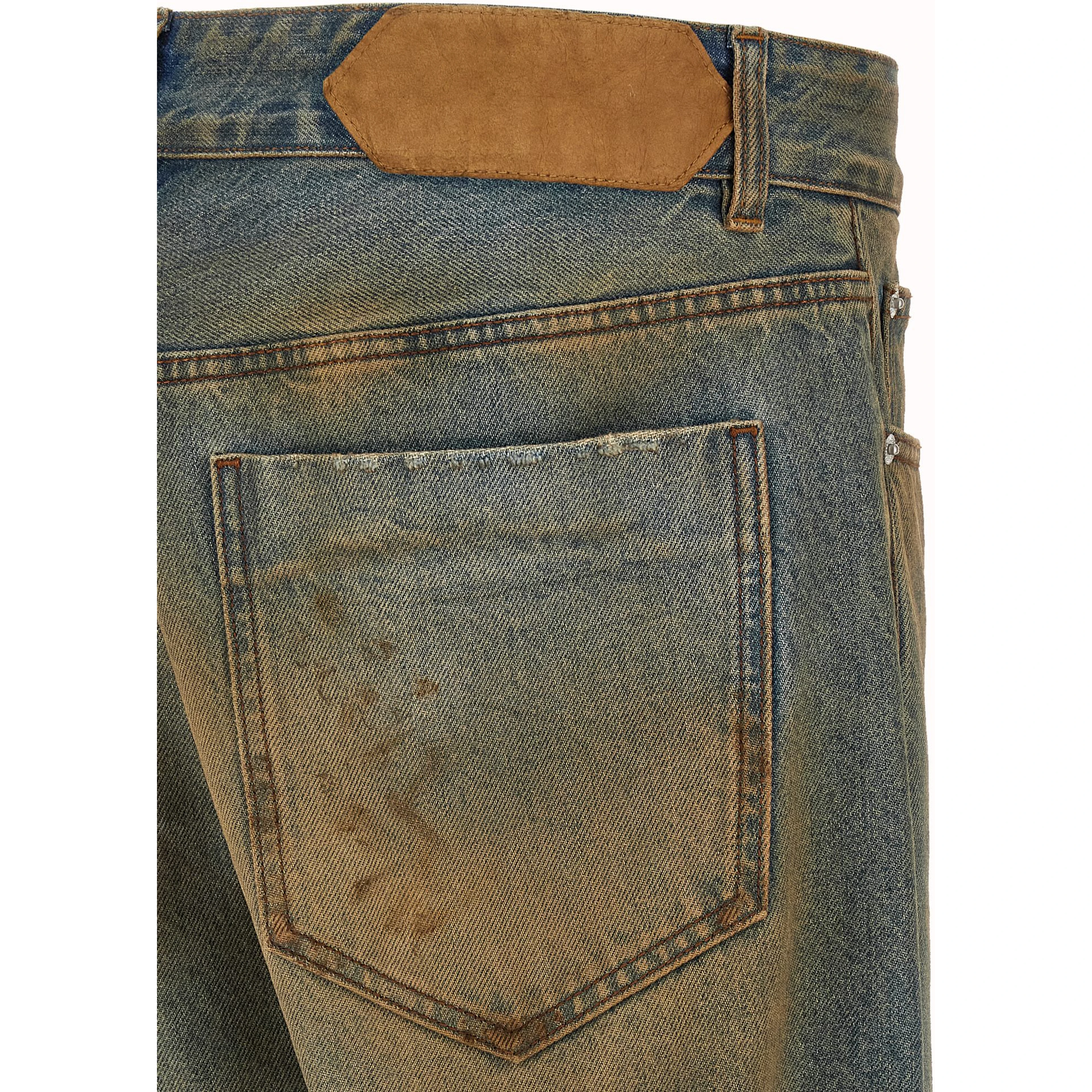 Multicolor Cotton Straight-Leg Jeans