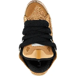 Brown Cotton Chunky Sneakers