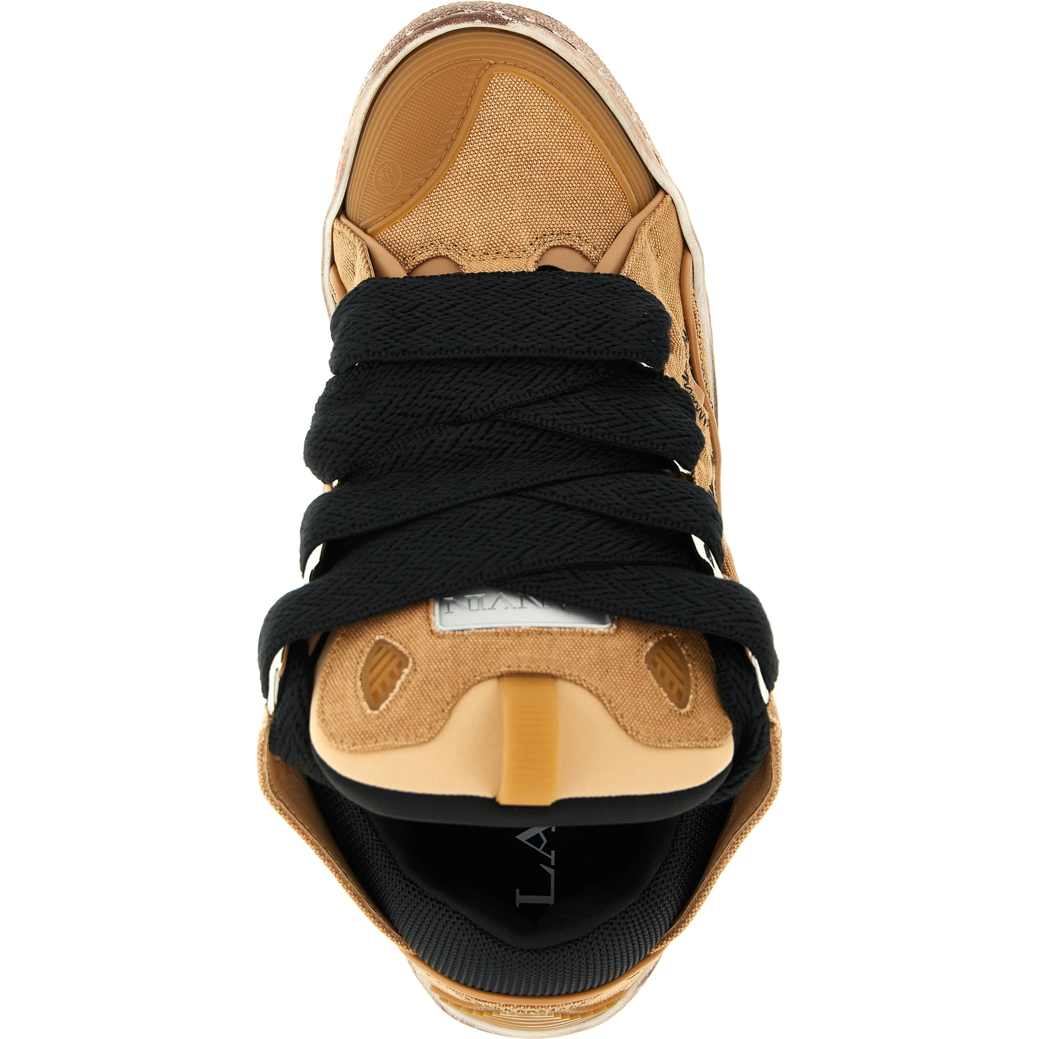 Brown Cotton Chunky Sneakers
