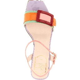 Multicolor Calfskin Stiletto Heel Sandals