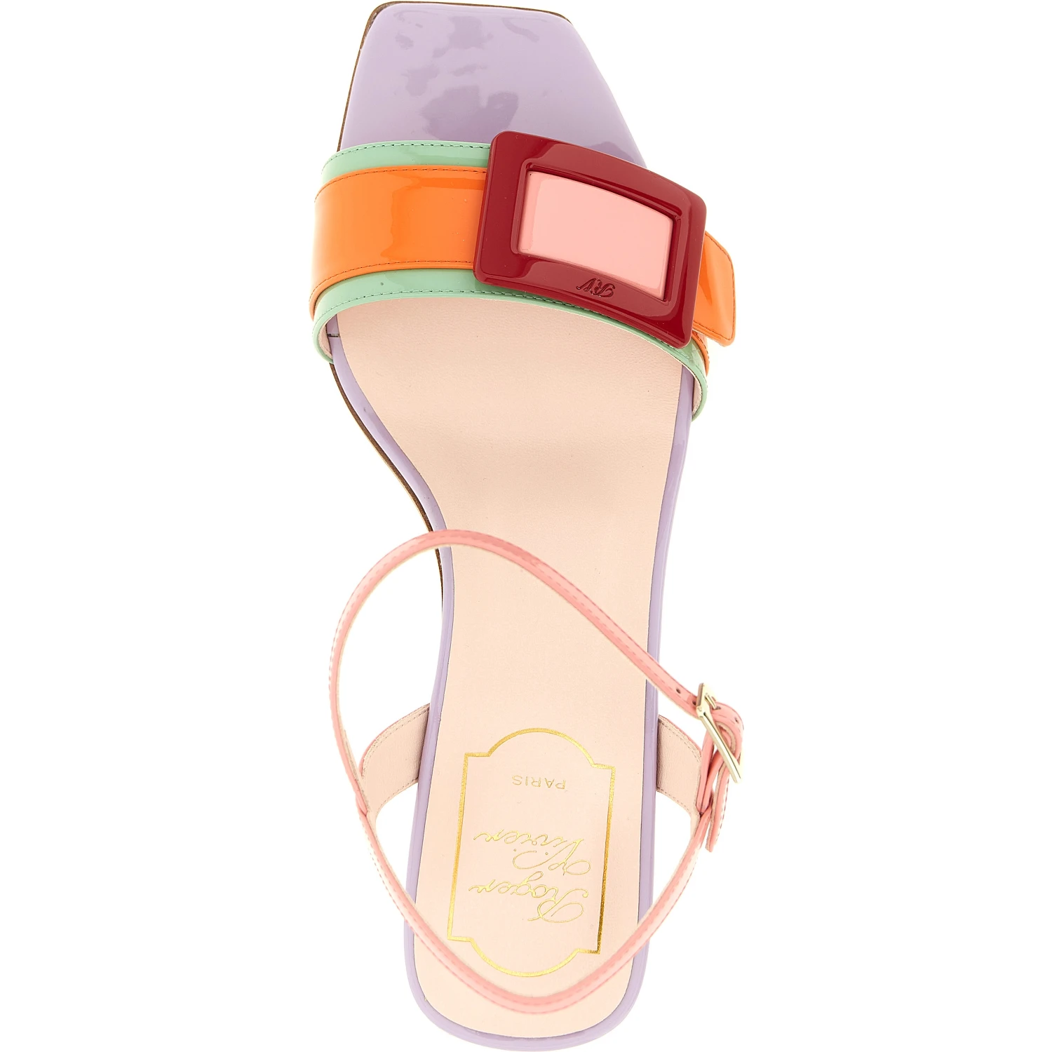 Multicolor Calfskin Stiletto Heel Sandals