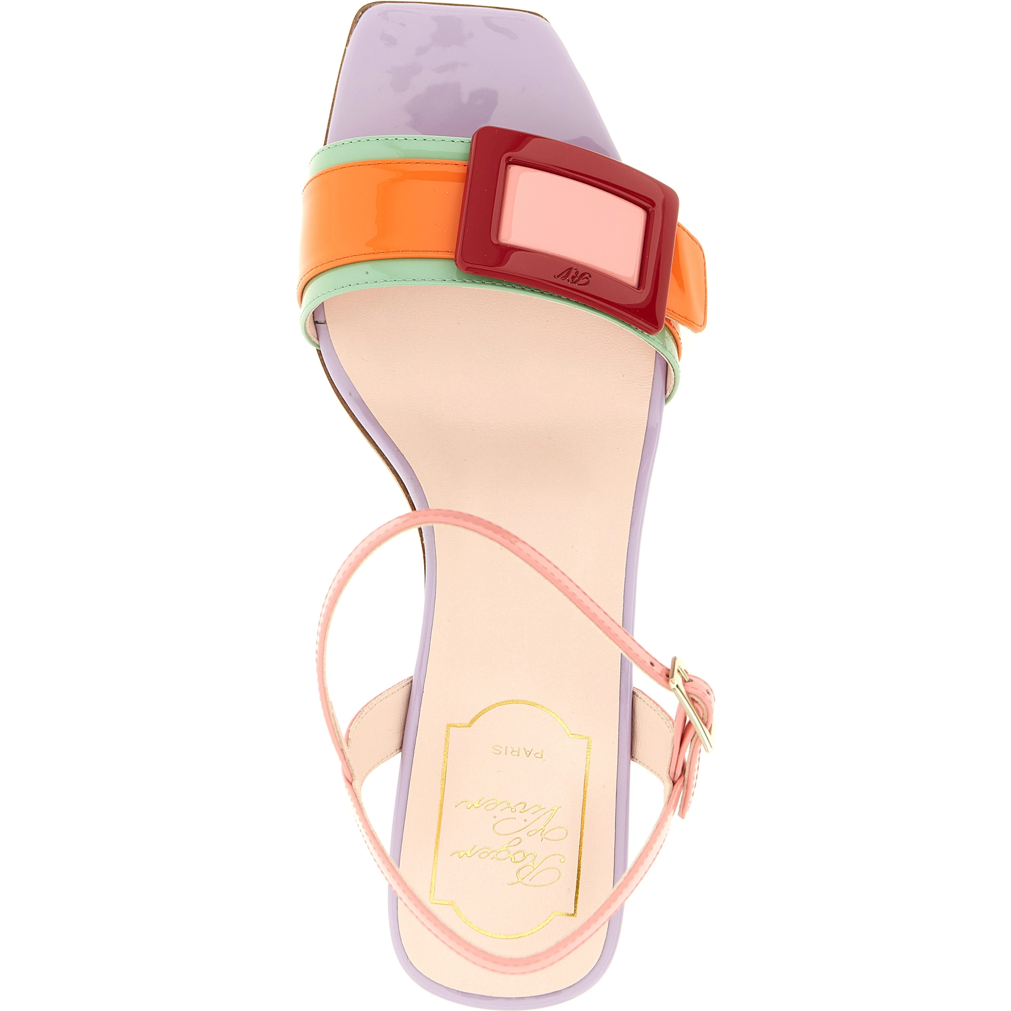 Multicolor Calfskin Stiletto Heel Sandals