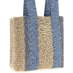 Blue Linen Tote Bag
