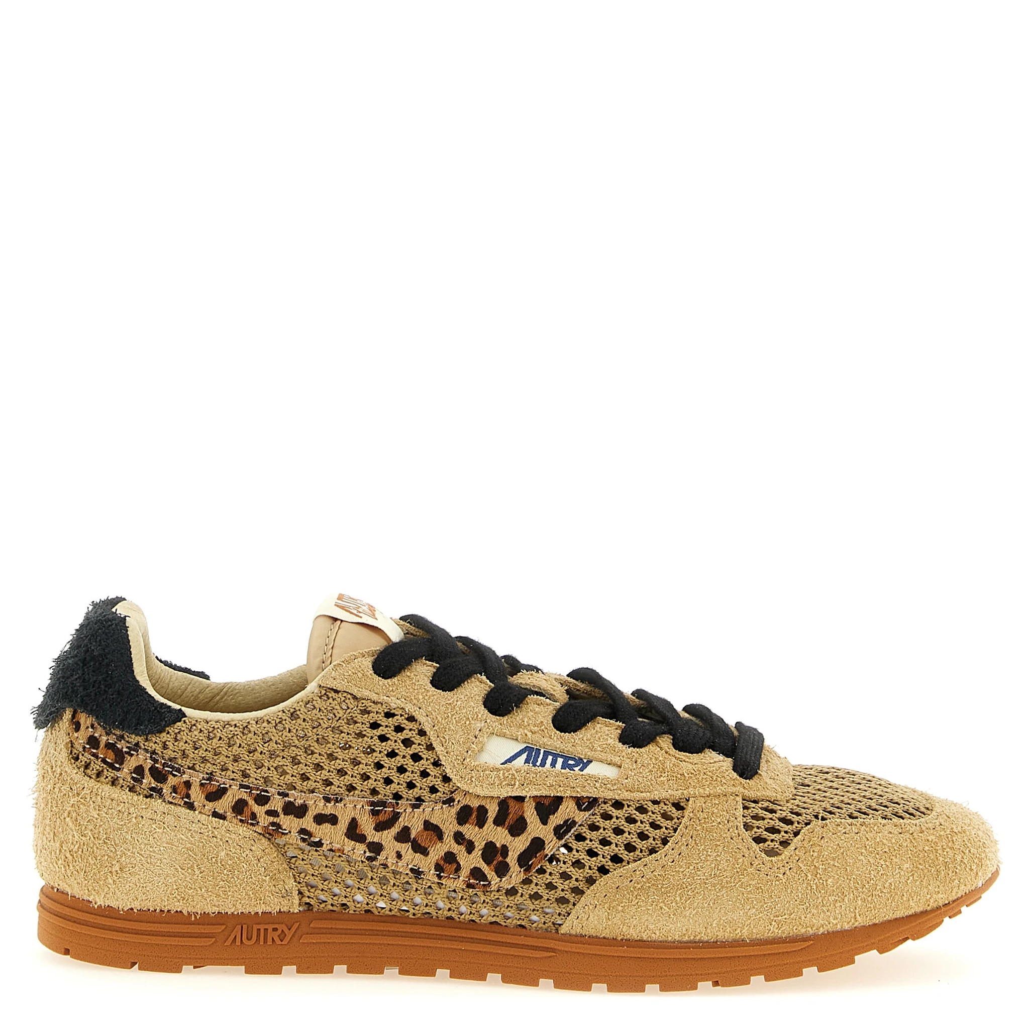 Beige Cotton Athletic Sneakers
