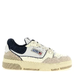 Blue Cowhide Low Top Sneakers