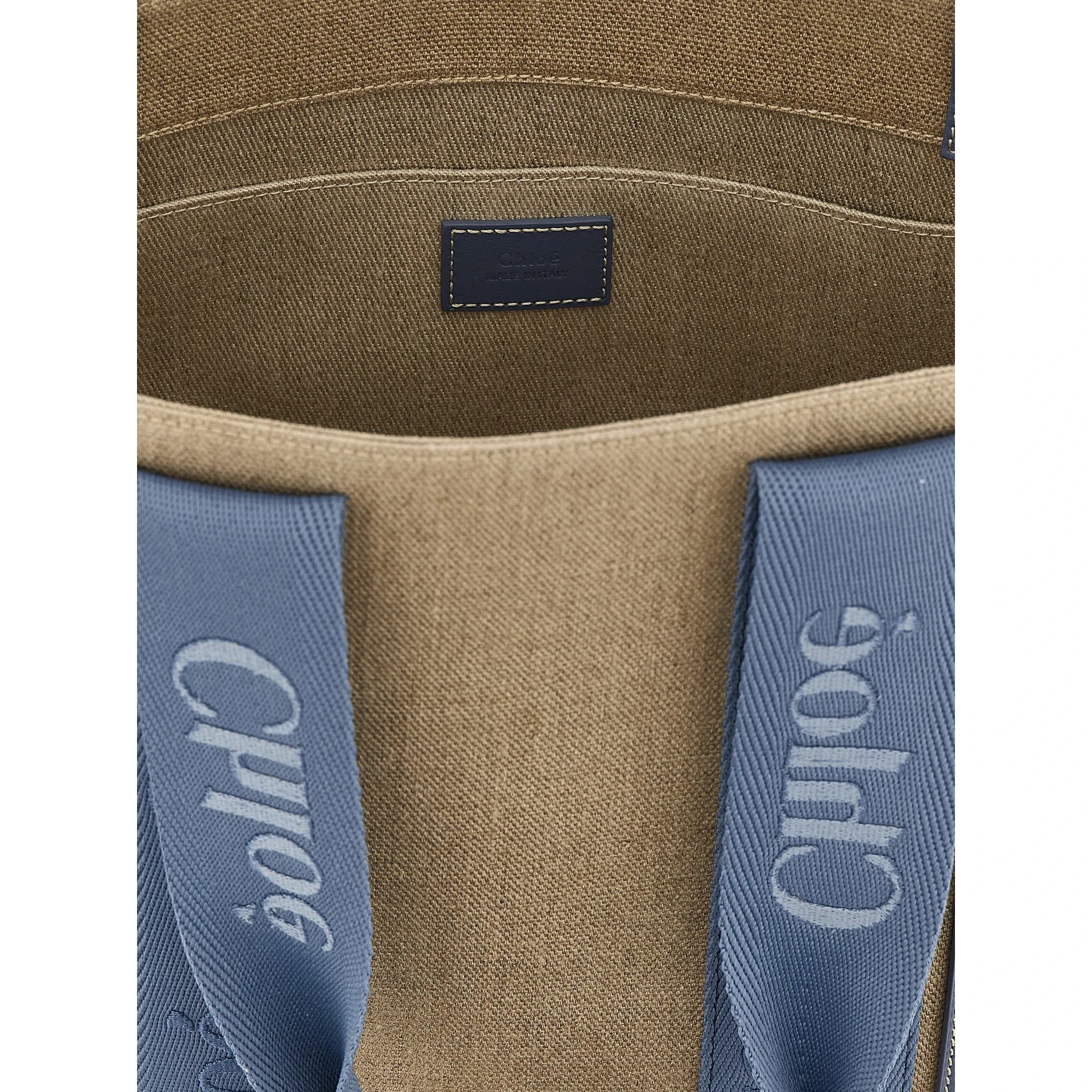 Blue Linen Tote Bag